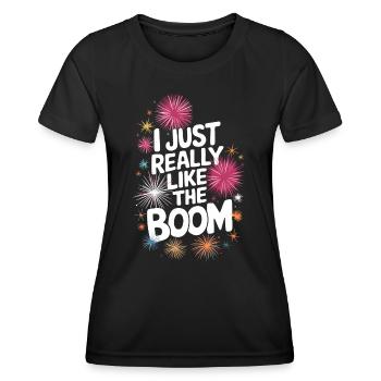 Pyrotechnie Feux d’artifice Pyrotechnie - T-shirt sport Femme - noir - Devant - AI Model Female 172 light (172cm)