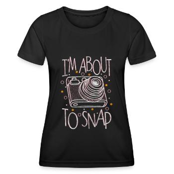 Fotografin Bild Herzschlag - Frauen Funktions-T-Shirt - Schwarz - Vorne - AI Model Female 172 light (172cm)