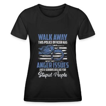 Polizist Blaulicht Kriminalität Dieb - Frauen Funktions-T-Shirt - Schwarz - Vorne - AI Model Female 172 light (172cm)