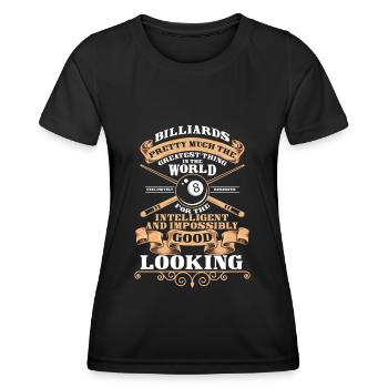 Billiard Billardspieler Kö Kugeln - Frauen Funktions-T-Shirt - Schwarz - Vorne - AI Model Female 172 light (172cm)
