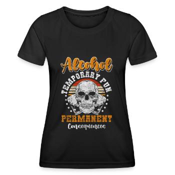 Alkohol Nein Danke Trinken Leben - Frauen Funktions-T-Shirt - Schwarz - Vorne - AI Model Female 172 light (172cm)
