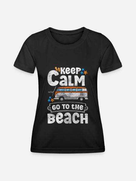 Sommer Strandpromenade Sand - Frauen Funktions-T-Shirt - Schwarz