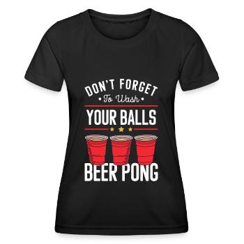 Beerpong Alcohol Rules Ball - T-shirt sport Femme - noir - Devant - AI Model Female 172 light (172cm)