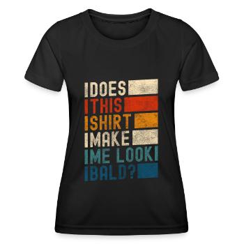 Coiffure Vieil homme chauve - T-shirt sport Femme - noir - Devant - AI Model Female 172 light (172cm)