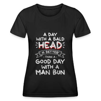 Cheveux chauves - T-shirt sport Femme - noir - Devant - AI Model Female 172 light (172cm)
