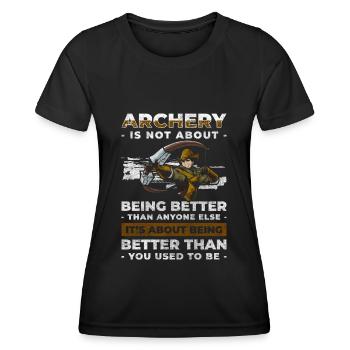 Précision du loisir de tir à l’arc - T-shirt sport Femme - noir - Devant - AI Model Female 172 light (172cm)