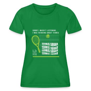 Nachdenken über Tennisballsport - Frauen Funktions-T-Shirt - Kelly Green - Vorne - AI Model Female 172 dark (172cm)