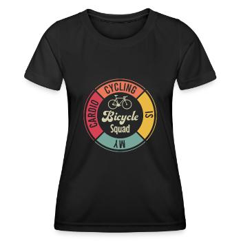 Bicycle Squad, mobilité, environnement, cyclisme - T-shirt sport Femme - noir - Devant - AI Model Female 172 light (172cm)