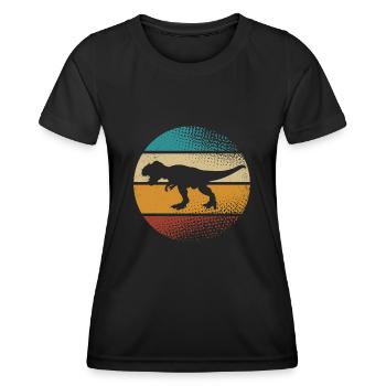 T Rex - Frauen Funktions-T-Shirt - Schwarz - Vorne - AI Model Female 172 light (172cm)