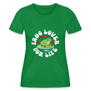 Grenouille Amoureux Pour La Vie Coeur Amphibien Capture - T-shirt sport Femme - vert - Devant - AI Model Female 172 dark (172cm)