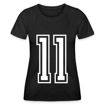 11 Numéro de numéro - T-shirt sport Femme - noir - Devant - AI Model Female 172 light (172cm)