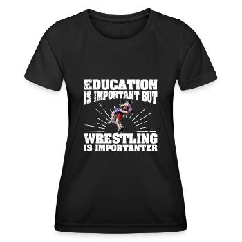 Ringen Wrestler Sportart Freistilringen Spruch - Frauen Funktions-T-Shirt - Schwarz - Vorne - AI Model Female 172 light (172cm)