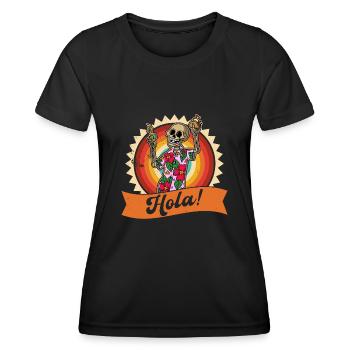Skeleton Vacation Summer Mexico Beach Taco - Women's Functional T-Shirt - black - Front - AI Model Female 172 light (172cm)