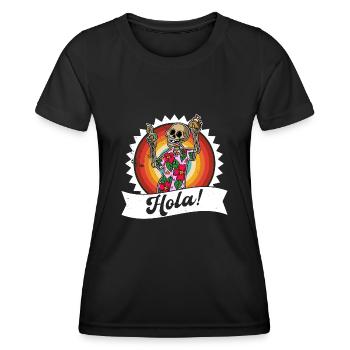 Skeleton Vacation Summer Mexico Beach Taco - Women's Functional T-Shirt - black - Front - AI Model Female 172 light (172cm)