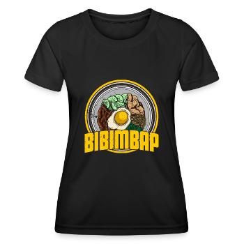 Bibimbap Kimchi Cuisine coréenne épicée rôtie - T-shirt sport Femme - noir - Devant - AI Model Female 172 light (172cm)