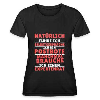 Ich führe Selbstgespräche - Postbote Edition - Frauen Funktions-T-Shirt - Schwarz - Vorne - AI Model Female 172 light (172cm)