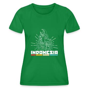 Indonesien Reise Bali Wayang Kulit Schatten - Frauen Funktions-T-Shirt - Kelly Green - Vorne - AI Model Female 172 dark (172cm)