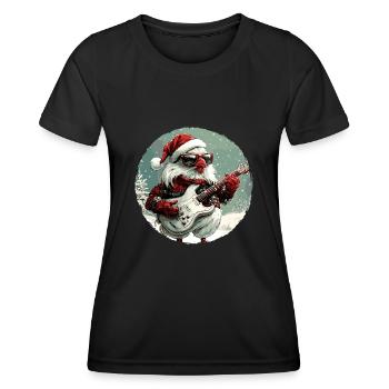 Christmas Rocker Guitar - Women's Functional T-Shirt - black - Front - AI Model Female 172 light (172cm)