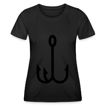 Angelhaken angler icon - Frauen Funktions-T-Shirt - Schwarz - Vorne - AI Model Female 172 light (172cm)