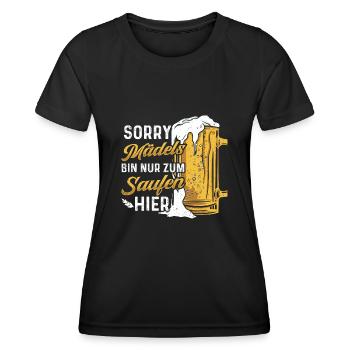 Boire - Désolé Madels je suis juste là pour boire - T-shirt sport Femme - noir - Devant - AI Model Female 172 light (172cm)