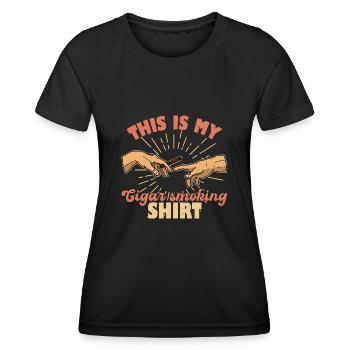 Cigares Fumeurs Fumeurs Amateurs de whisky - T-shirt sport Femme - noir - Devant - AI Model Female 172 light (172cm)