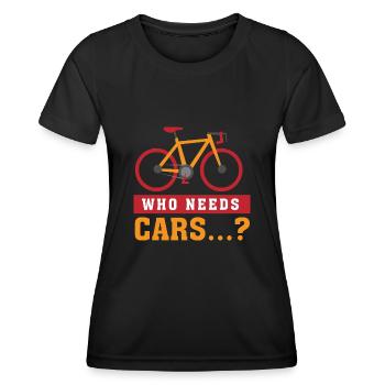 Qui a besoin de voitures ? Un vélo de mobilité - T-shirt sport Femme - noir - Devant - AI Model Female 172 light (172cm)