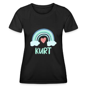 Kurt Name Regenbogen Baby - Frauen Funktions-T-Shirt - Schwarz - Vorne - AI Model Female 172 light (172cm)