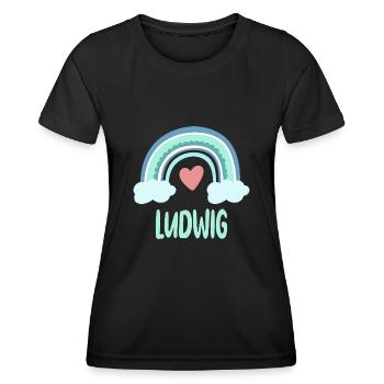 Ludwig Nom Rainbow Baby - T-shirt sport Femme - noir - Devant - AI Model Female 172 light (172cm)