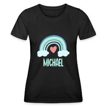Michael Nom Rainbow Baby - T-shirt sport Femme - noir - Devant - AI Model Female 172 light (172cm)