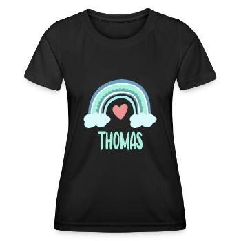 Thomas Name Rainbow Baby - Women's Functional T-Shirt - black - Front - AI Model Female 172 light (172cm)