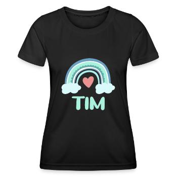 Tim Name Rainbow Baby - Women's Functional T-Shirt - black - Front - AI Model Female 172 light (172cm)