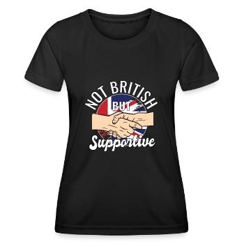 Pas britannique mais favorable à la Grande-Bretagne - T-shirt sport Femme - noir - Devant - AI Model Female 172 light (172cm)