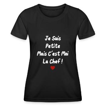 Ich bin klein, aber ich bin der - Frauen Funktions-T-Shirt - Schwarz - Vorne - AI Model Female 172 light (172cm)