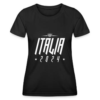 Italia 2024 - Frauen Funktions-T-Shirt - Schwarz - Vorne - AI Model Female 172 light (172cm)