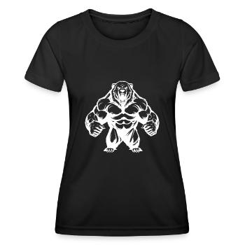Entraînement avec les grizzlis - T-shirt sport Femme - noir - Devant - AI Model Female 172 light (172cm)