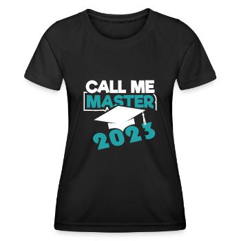 Master 2023 Abschluss Promotion Sponsion Uni - Frauen Funktions-T-Shirt - Schwarz - Vorne - AI Model Female 172 light (172cm)