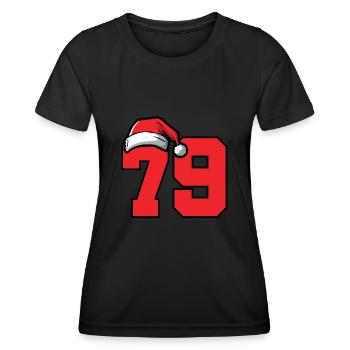 79 Zahl Weihnachten - Frauen Funktions-T-Shirt - Schwarz - Vorne - AI Model Female 172 light (172cm)