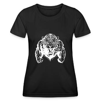 Tiger Bodybuilding Muskeln - Frauen Funktions-T-Shirt - Schwarz - Vorne - AI Model Female 172 light (172cm)