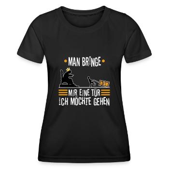 Man bringe mir eine Tür, ich möchte gehen - Frauen Funktions-T-Shirt - Schwarz - Vorne - AI Model Female 172 light (172cm)