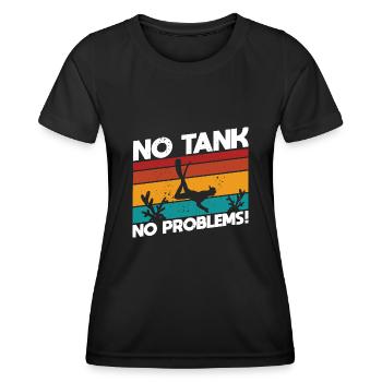 Freitauchen kein tank kein problem taucher - Frauen Funktions-T-Shirt - Schwarz - Vorne - AI Model Female 172 light (172cm)