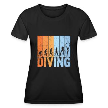Tauchen gehen evolution tauchen im wasser - Frauen Funktions-T-Shirt - Schwarz - Vorne - AI Model Female 172 light (172cm)