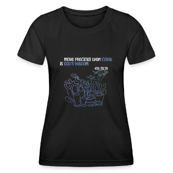 Dieu, Sagesse, récifs coralliens, Bible, foi, - T-shirt sport Femme - noir - Devant - AI Model Female 172 light (172cm)