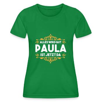 Name Paula - Frauen Funktions-T-Shirt - Kelly Green - Vorne - AI Model Female 172 dark (172cm)