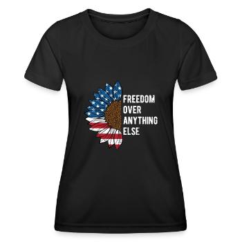 Freedom over Anything Else Patriotic Proud - Women's Functional T-Shirt - black - Front - AI Model Female 172 light (172cm)