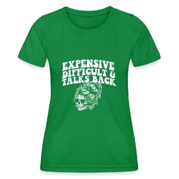 Expensive Difficult And Talks Back Skeleton Messy - Frauen Funktions-T-Shirt - Kelly Green - Vorne - AI Model Female 172 dark (172cm)