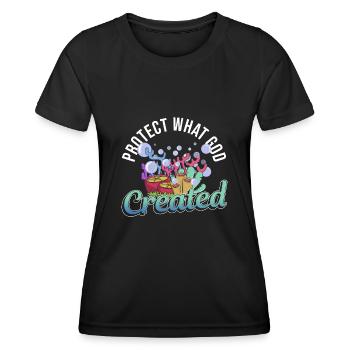 Protégez les récifs coralliens en faisant de la - T-shirt sport Femme - noir - Devant - AI Model Female 172 light (172cm)