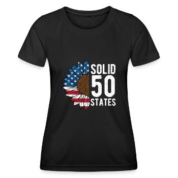 Solid 50 States American Proud USA Confident - Women's Functional T-Shirt - black - Front - AI Model Female 172 light (172cm)