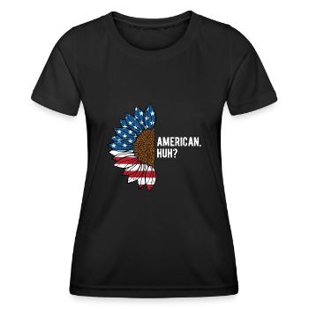 American Huh Independence 4th of July Freedom - Women's Functional T-Shirt - black - Front - AI Model Female 172 light (172cm)
