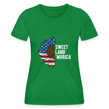 Sweet Land Murica Patriotic American Patriotism - Women's Functional T-Shirt - kelly green - Front - AI Model Female 172 dark (172cm)
