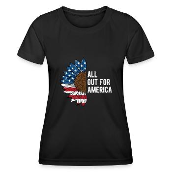 All Out for America 4th of July Independence - Women's Functional T-Shirt - black - Front - AI Model Female 172 light (172cm)